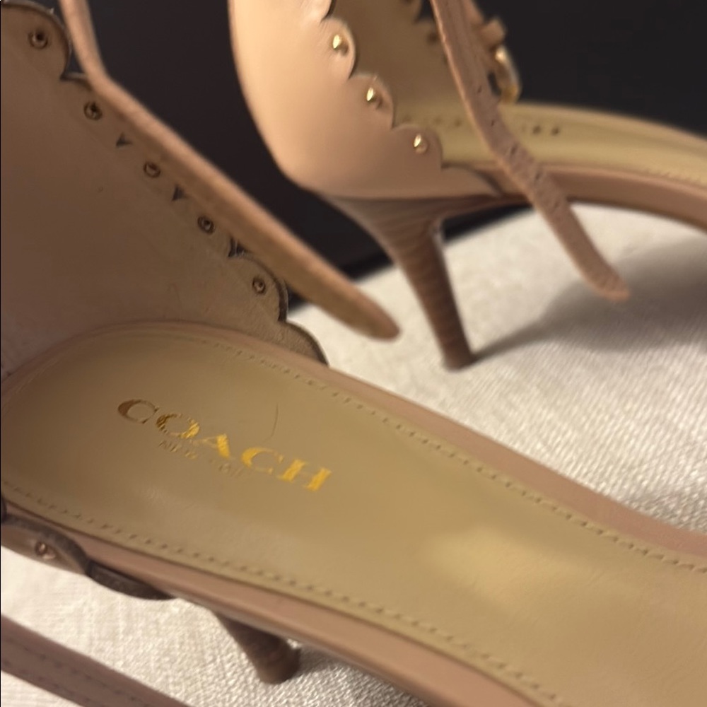 Coach Women's Tan Leather Sandals - Picture 3 of 5